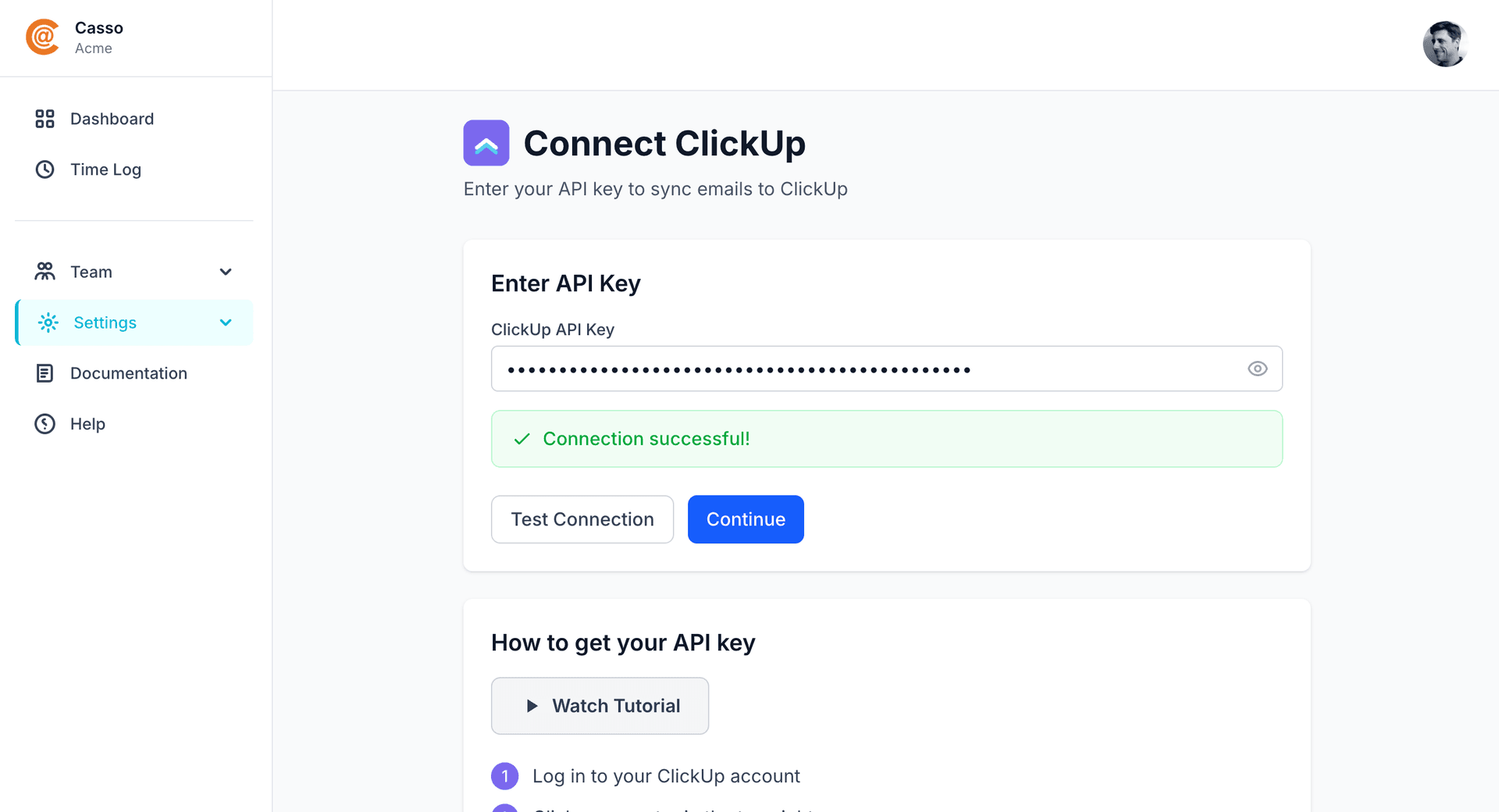 Casso connection test